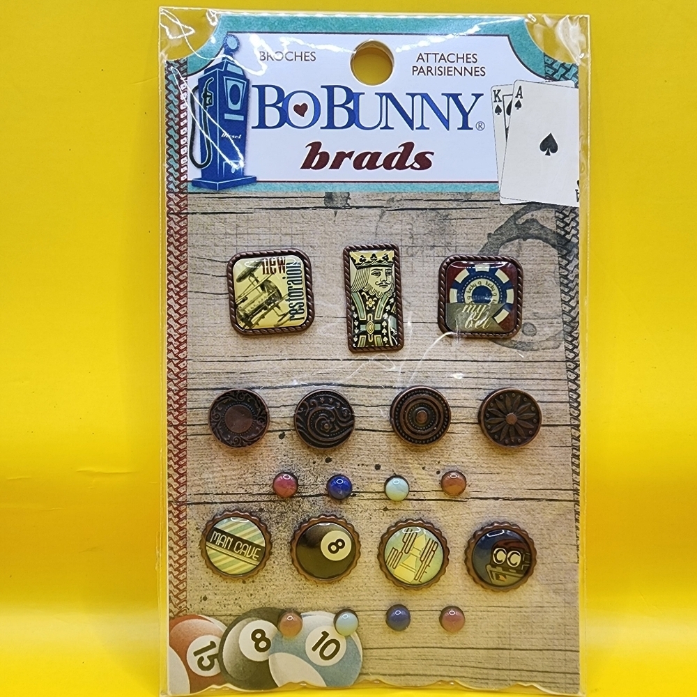 Bo Bunny Wild Card Brads 19 pc Scrapbook Crafts BoBunny